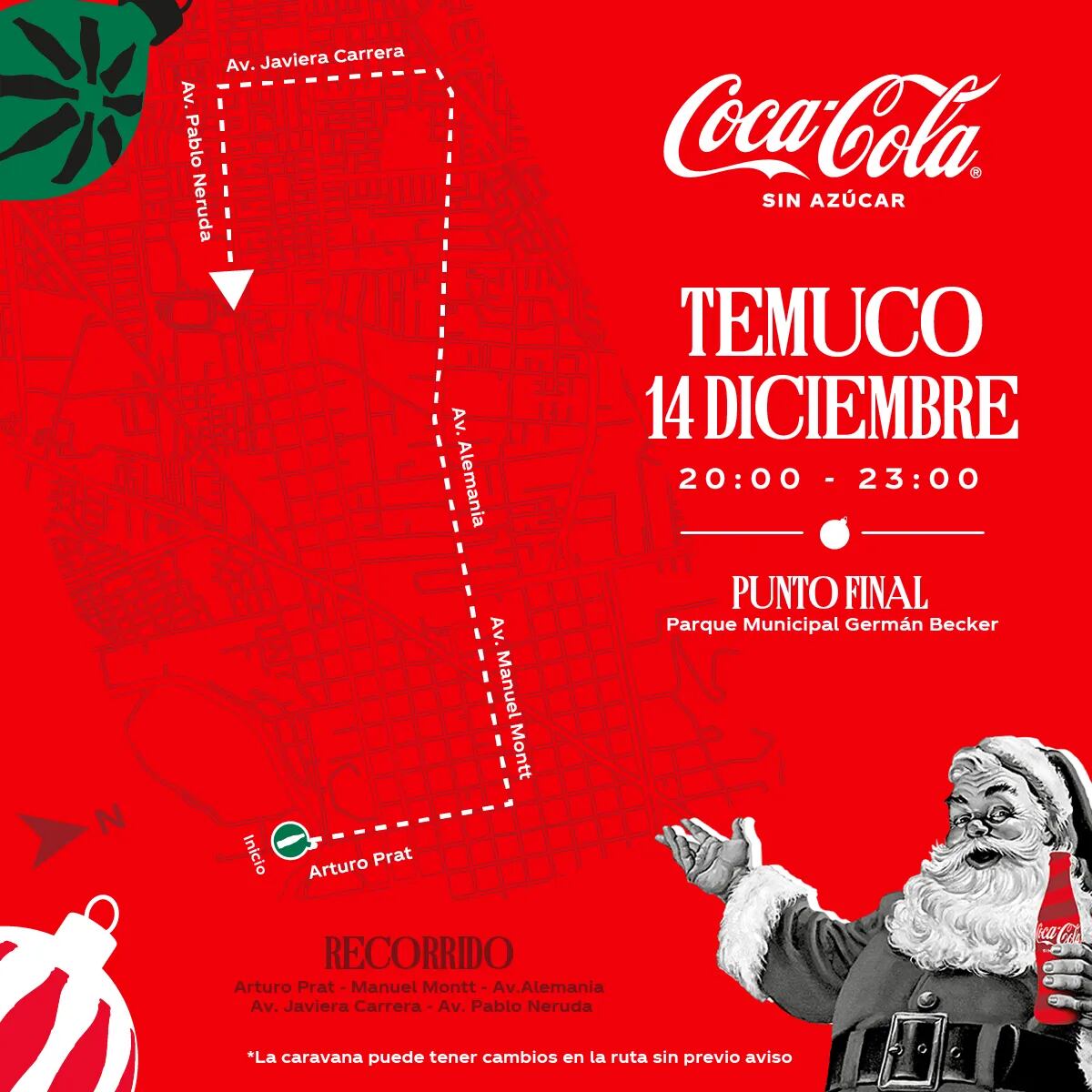 Caravana Navide a Coca Cola 2023 visita Temuco este es el