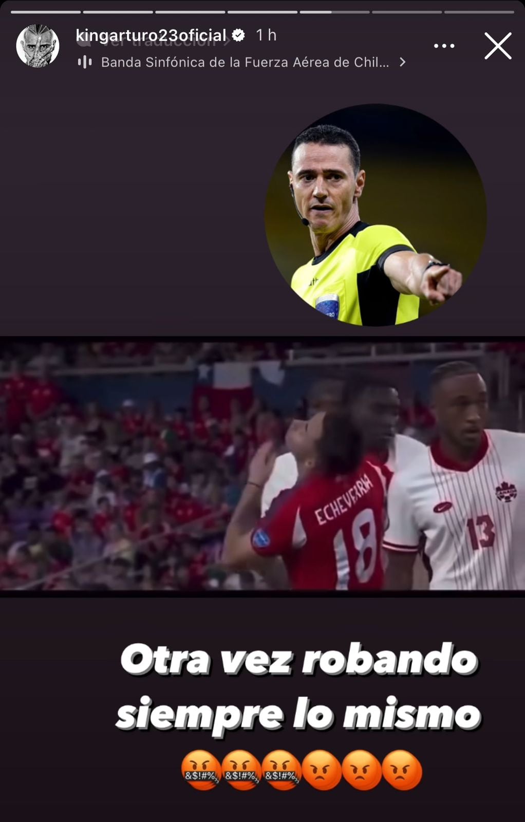 El desatado reclamo de Arturo Vidal contra Wilmar Roldán por la eliminación de Chile | Captura de pantalla