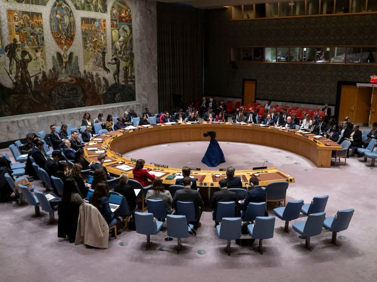 La sala de una sesión del Consejo de Seguridad de las Naciones Unidas, en la sede del organismo en la ciudad de Nueva York en Estados Unidos.