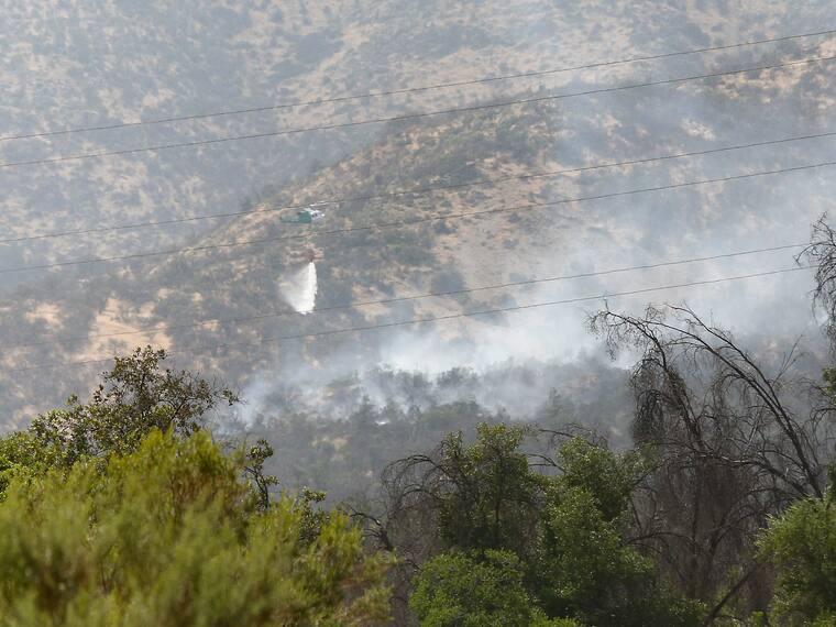 Incendio forestal en Colina: cinco brigadas trabajan en Pie Andino