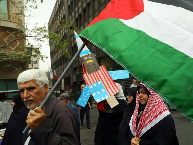 Manifestación en Teherán de Irán a favor de los palestinos en Gaza