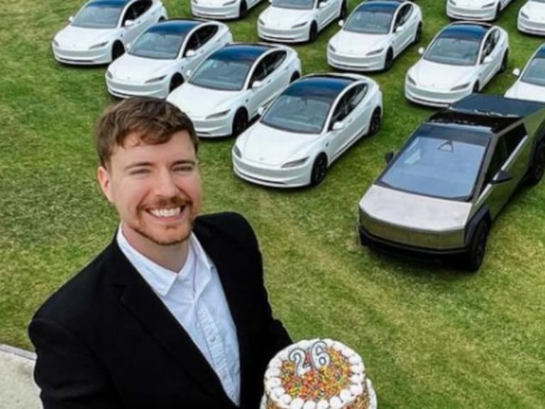 Siempre hay un chileno: seguidor oriundo de Temuco se ganó uno de los autos Tesla sorteados por el youtuber MrBeast