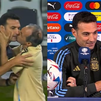 La llamativa respuesta del DT de Argentina por el beso que le dio el utilero tras pasar a la semifinal de la Copa América