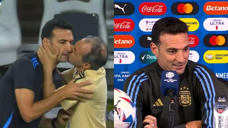La llamativa respuesta del DT de Argentina por el beso que le dio el utilero tras pasar a la semifinal de la Copa América