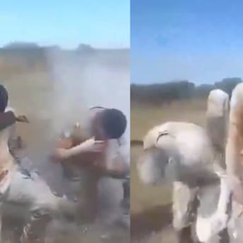 Militares argentinos sufren graves lesiones en bautizo de egreso: les lanzaron cal viva en vez de harina
