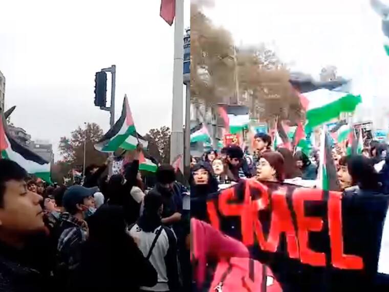 Estudiantes universitarios chilenos protestan contra Israel y acusan “genocidio” contra Palestina por guerra en Gaza