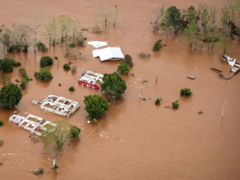 Inundaciones tras el paso del ciclón en Muçum de Rio Grande do Sul del Brasil