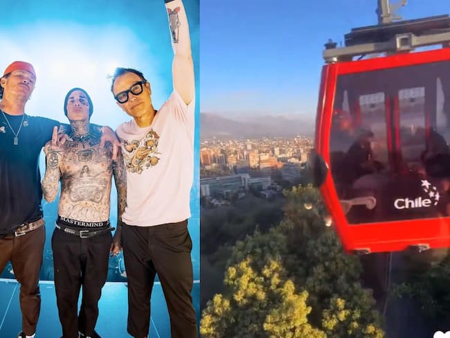 Salió a conocer Santiago: integrante de Blink-182 sorprende con visita al Cerro San Cristóbal tras su presentación en Lollapalooza Chile 2024 