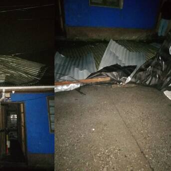 Tromba marina provoca voladura de techos de al menos 10 casas en Penco 
