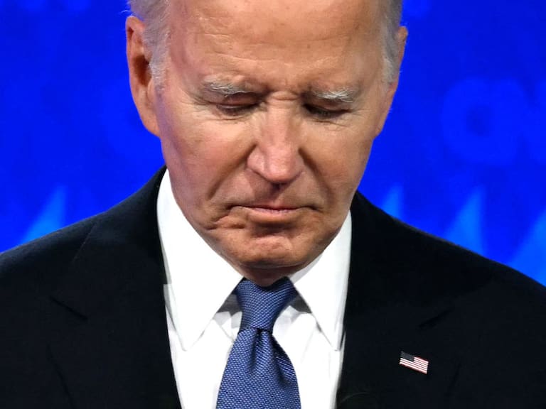 El presidente de Estados Unidos, Joe Biden, durante el primer debate presidencial televisado ante Donald Trump, efectuado en Atlanta.