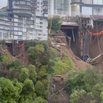 Sistema frontal en Chile: intensa lluvia agranda socavón en edificio de Reñaca 